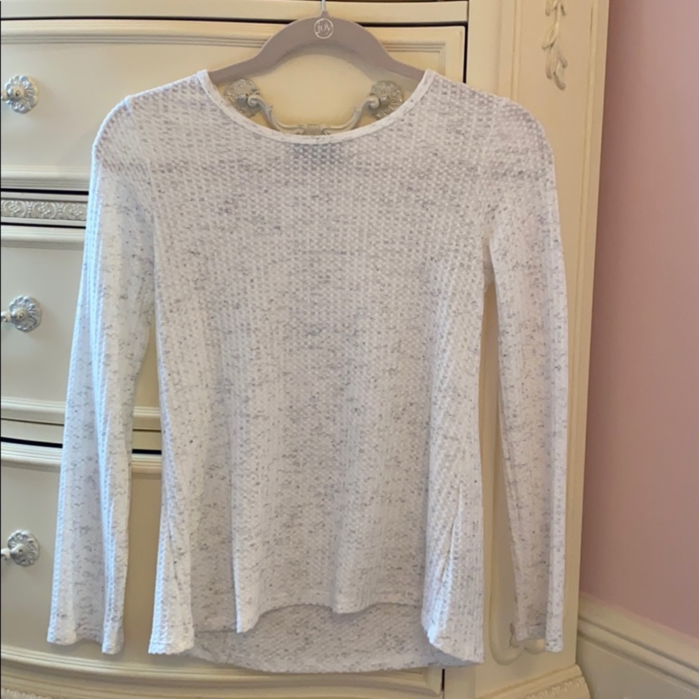 Girls long sleeve waffle knit shirt
